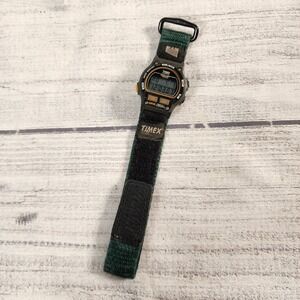 Vintage Timex Ironman Triathlon Digital Watch Green Nylon Strap 8 Lap 1992